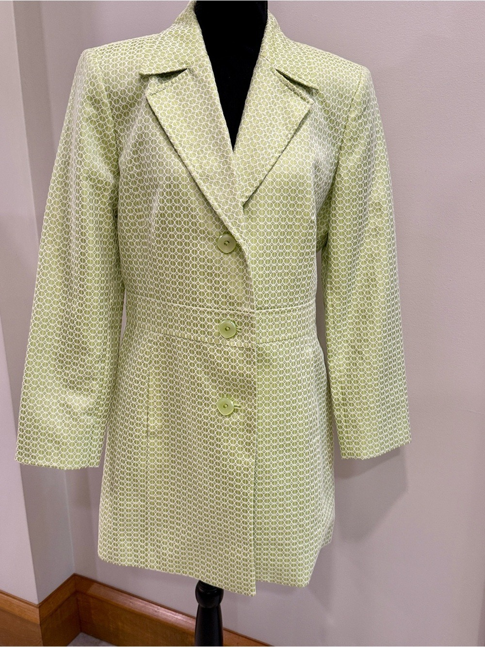 Worthington Women’s Green & White Dress Jacket Size 10
